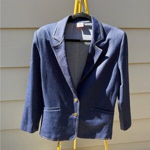 Stylish Denim Navy Blazer Yellow Contrast Stiching